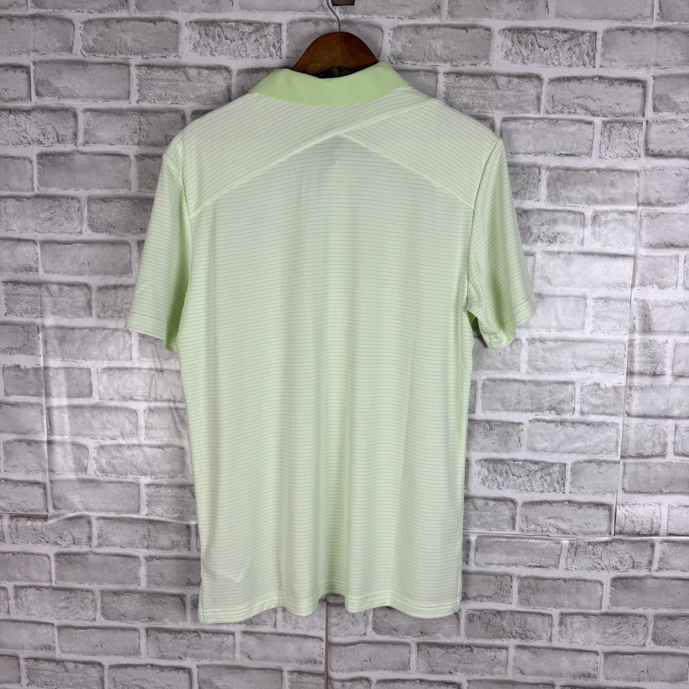Adidas Climachill Polo Shirt Mens Medium Green Striped Venetian Resort Las Vegas - Picture 5 of 8